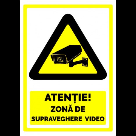 Indicator atentie zona de supraveghere video